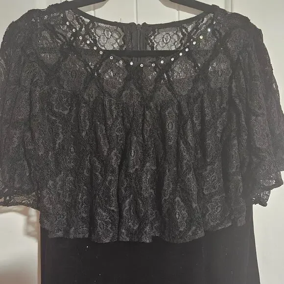 Unbranded long‎ black sparkly velvet - Picture 3 of 5